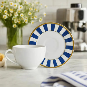 Jogo 6 Xícaras Chá Cerâmica Branca Pires Sprite Azul 250ml Alleanza