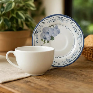 Jogo 6 Xícaras Chá Cerâmica Branca Pires Valência 250ml Alleanza