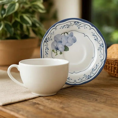 Jogo 6 Xícaras Chá Cerâmica Branca Pires Valência 250ml Alleanza