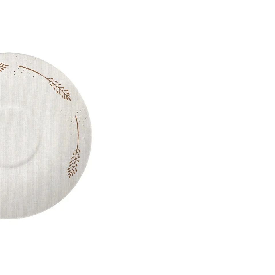 Jogo 6 Xícaras Chá Cerâmica Macchiato Pires Coup Rendeira By Aurora 250ml Alleanza