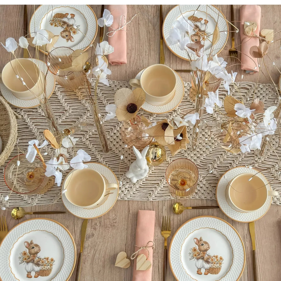 Jogo 6 Xícaras Chá Cerâmica Nude Pires Huppert 250ml Alleanza