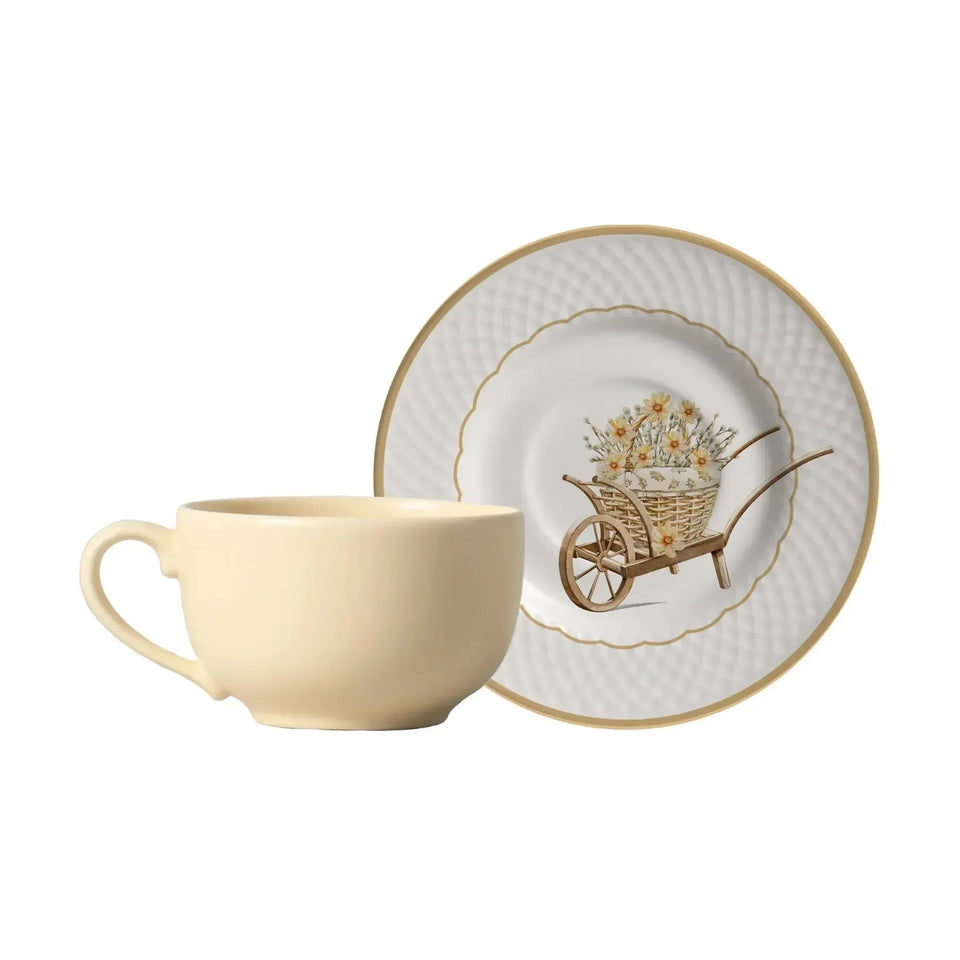 Jogo 6 Xícaras Chá Cerâmica Nude Pires Huppert 250ml Alleanza