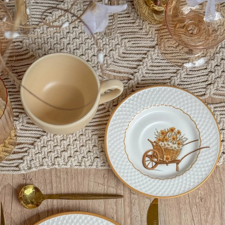 Jogo 6 Xícaras Chá Cerâmica Nude Pires Huppert 250ml Alleanza