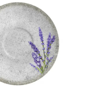 Jogo 6 Xícaras Chá Cerâmica Pires Coup Alfazema 250ml Alleanza