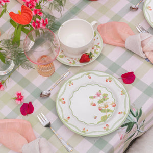 Jogo 6 Xícaras Chá Cerâmica Pires Picnic 250ml Alleanza