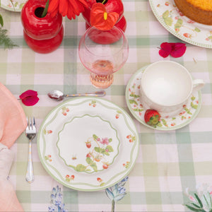 Jogo 6 Xícaras Chá Cerâmica Pires Picnic 250ml Alleanza