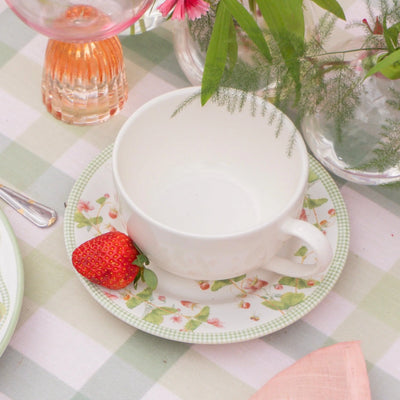 Jogo 6 Xícaras Chá Cerâmica Pires Picnic 250ml Alleanza