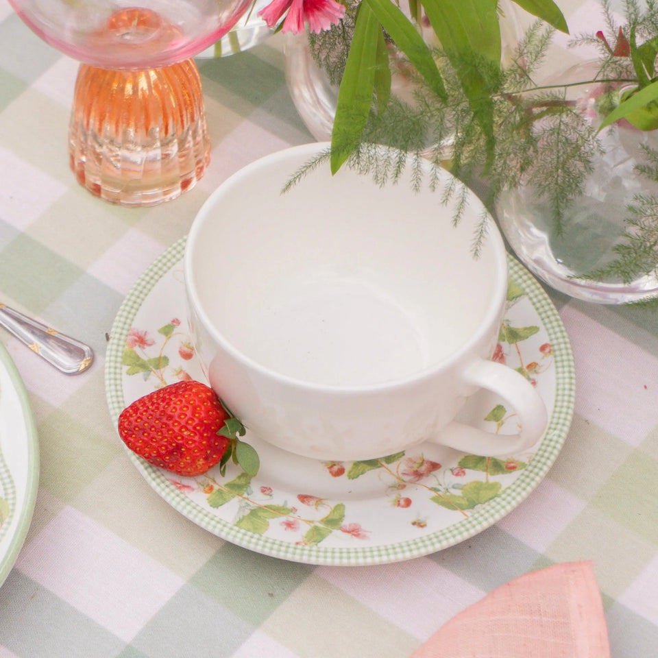 Jogo 6 Xícaras Chá Cerâmica Pires Picnic 250ml Alleanza