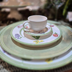 Jogo 6 Xícaras Chá Cerâmica Pires Versailles 250ml Alleanza