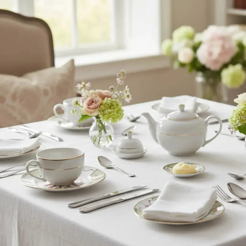 Jogo 6 Xícaras Chá Cerâmica Ravello Filete Ouro 250ml Alleanza