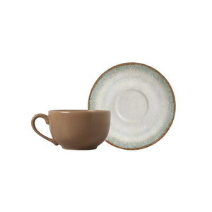 Jogo 6 Xícaras Chá com Pires Coup Cerâmica Durban 250ml Alleanza