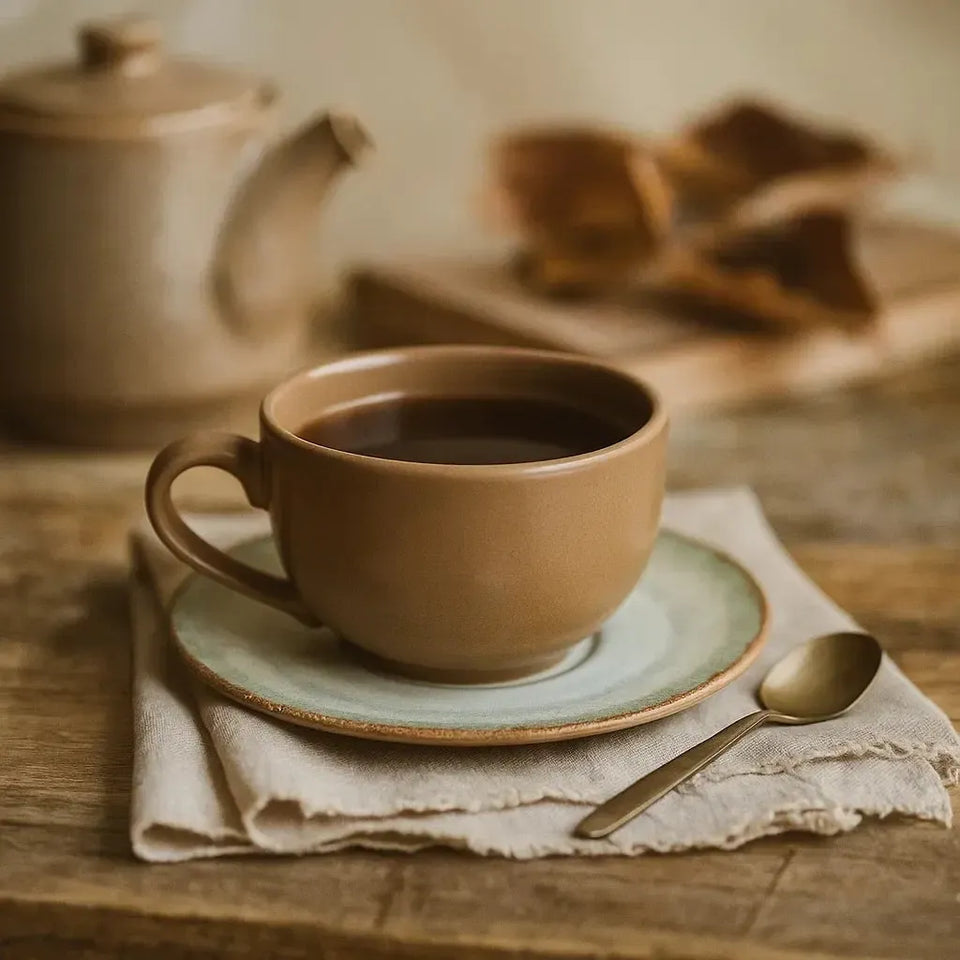 Jogo 6 Xícaras Chá com Pires Coup Cerâmica Durban 250ml Alleanza