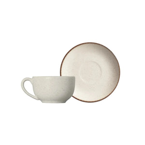 Jogo 6 Xícaras Chá com Pires Coup Cerâmica Vanilla 250ml Alleanza