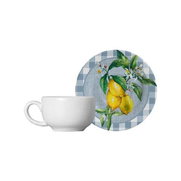 Jogo 6 Xícaras de Café Com Pires Amalfitana 80ml Alleanza