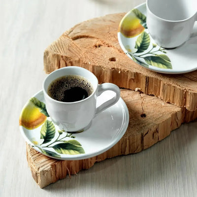 Jogo 6 Xícaras de Café Stoneware Bio Limonata 120ml Porto Brasil