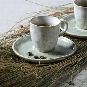 Jogo 6 Xícaras de Café Stoneware Bio Moss 120ml Porto Brasil