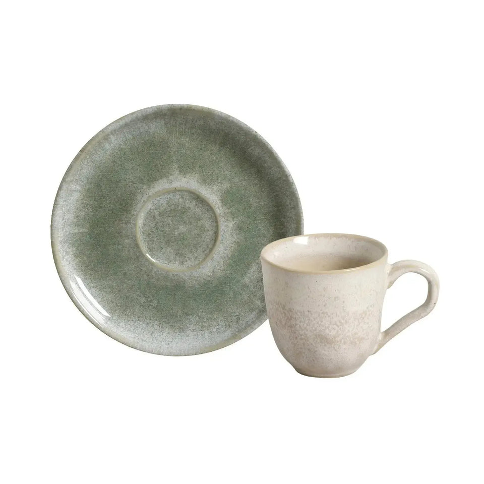 Jogo 6 Xícaras de Café Stoneware Bio Moss 120ml Porto Brasil