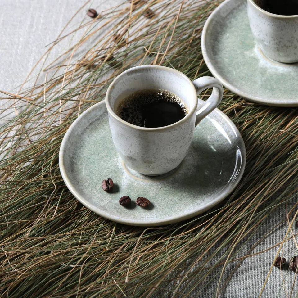 Jogo 6 Xícaras de Café Stoneware Bio Moss 120ml Porto Brasil