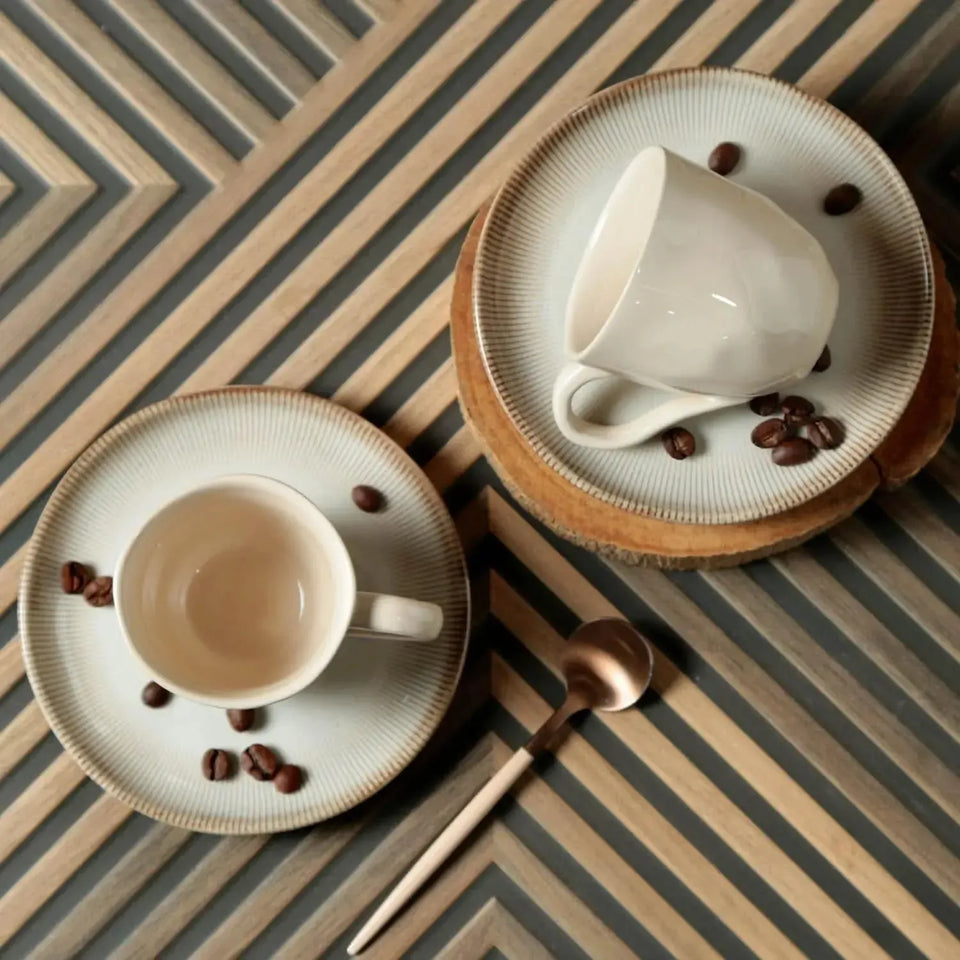 Jogo 6 Xícaras de Café Stoneware Bio Raio 120ml Porto Brasil