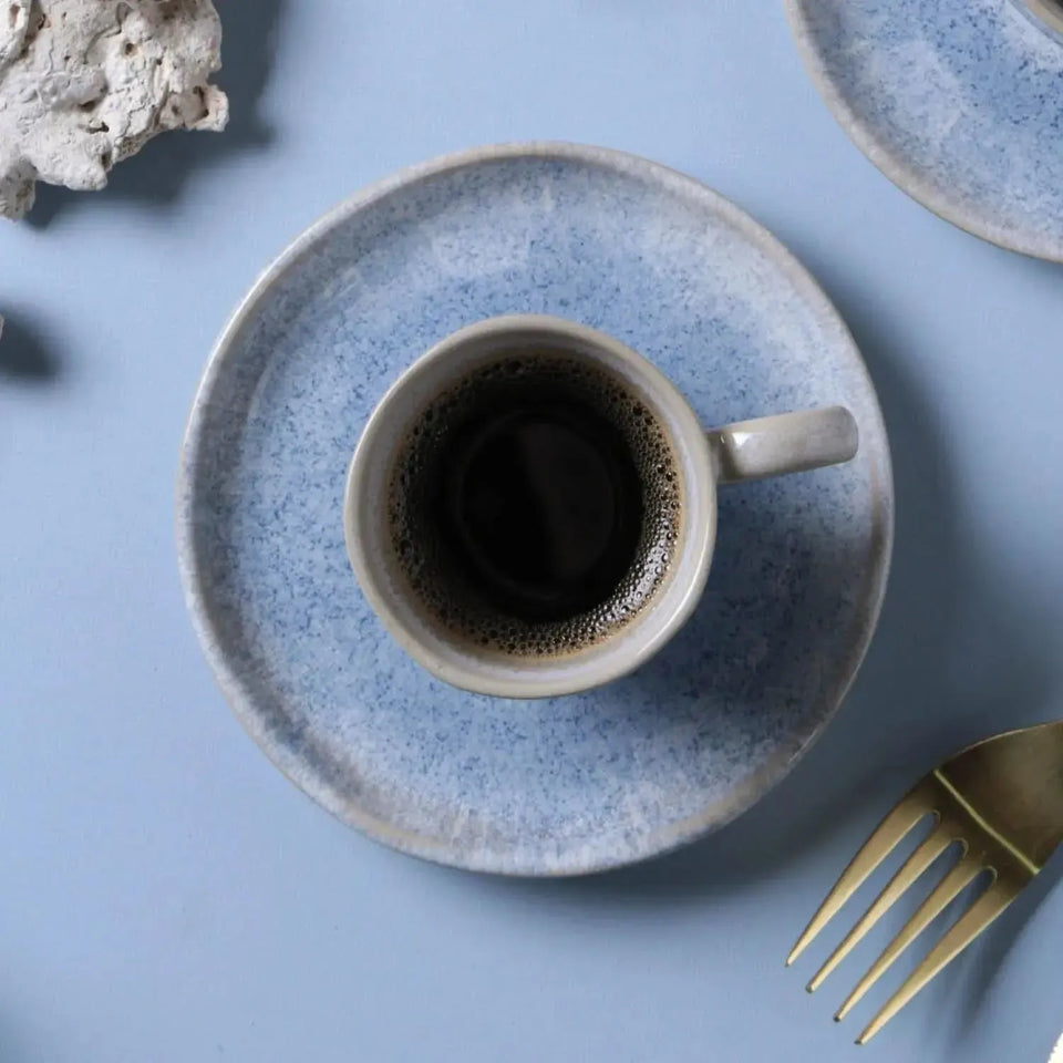 Jogo 6 Xícaras de Café Stoneware Bio Wave 120ml Porto Brasil