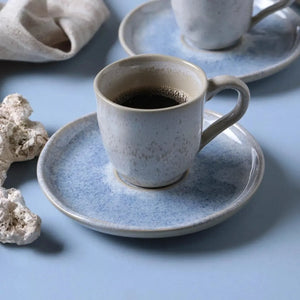 Jogo 6 Xícaras de Café Stoneware Bio Wave 120ml Porto Brasil