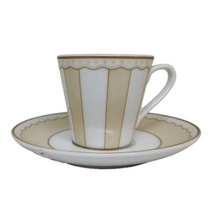 Jogo 6 Xícaras de Café c/ Pires Porcelana Carnivale Champagne 100ml Noritake