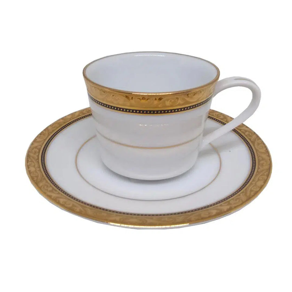 Jogo 6 Xicaras De Cafe C Pires Porcelana Regent Gold 100Ml Noritake Noritake Let s Eat It