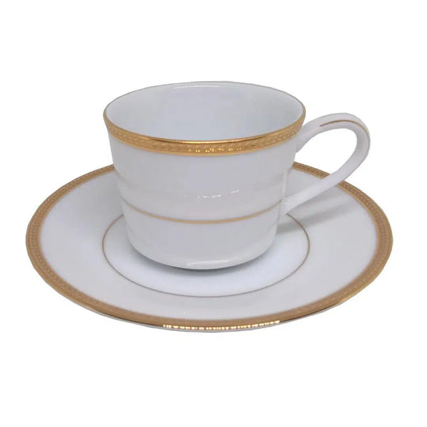 Jogo 6 Xícaras de Café c/ Pires Porcelana Toorak Gold 100ml Noritake