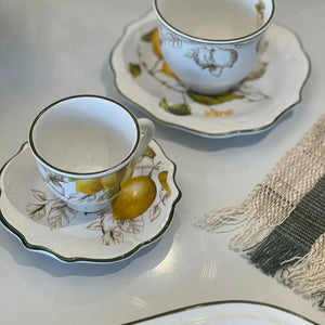 Jogo 6 Xícaras de Café com Pires Cerâmica Toscana 80ml Scalla