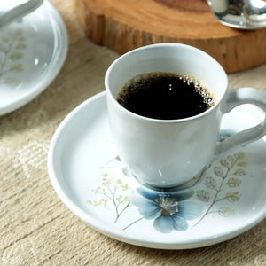 Jogo 6 Xícaras de Café com Pires Stoneware Bio Bella 120ml Porto Brasil