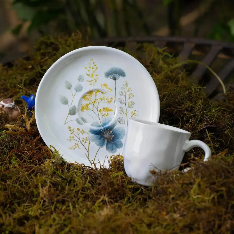 Jogo 6 Xícaras de Café com Pires Stoneware Bio Bella 120ml Porto Brasil