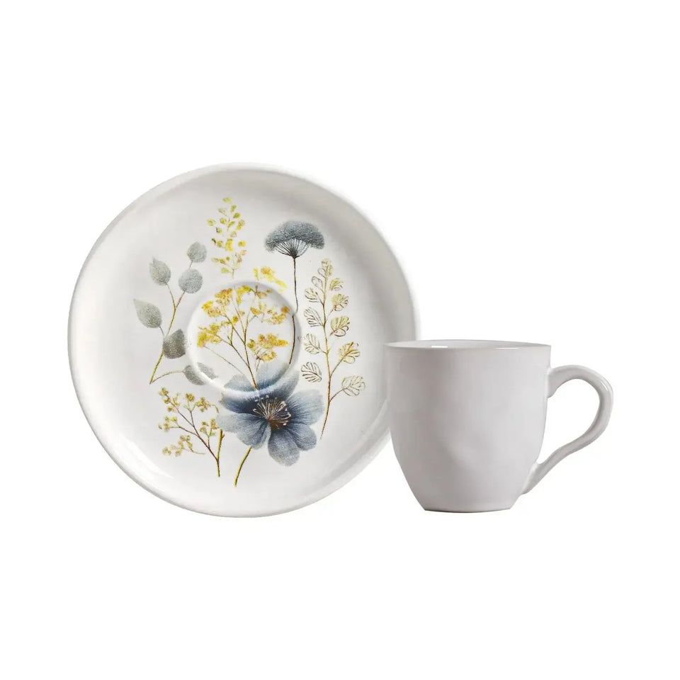 Jogo 6 Xícaras de Café com Pires Stoneware Bio Bella 120ml Porto Brasil