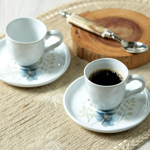 Jogo 6 Xícaras de Café com Pires Stoneware Bio Bella 120ml Porto Brasil