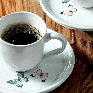 Jogo 6 Xícaras de Café com Pires Stoneware Bio Refúgio 120ml Porto Brasil