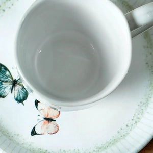 Jogo 6 Xícaras de Café com Pires Stoneware Bio Refúgio 120ml Porto Brasil