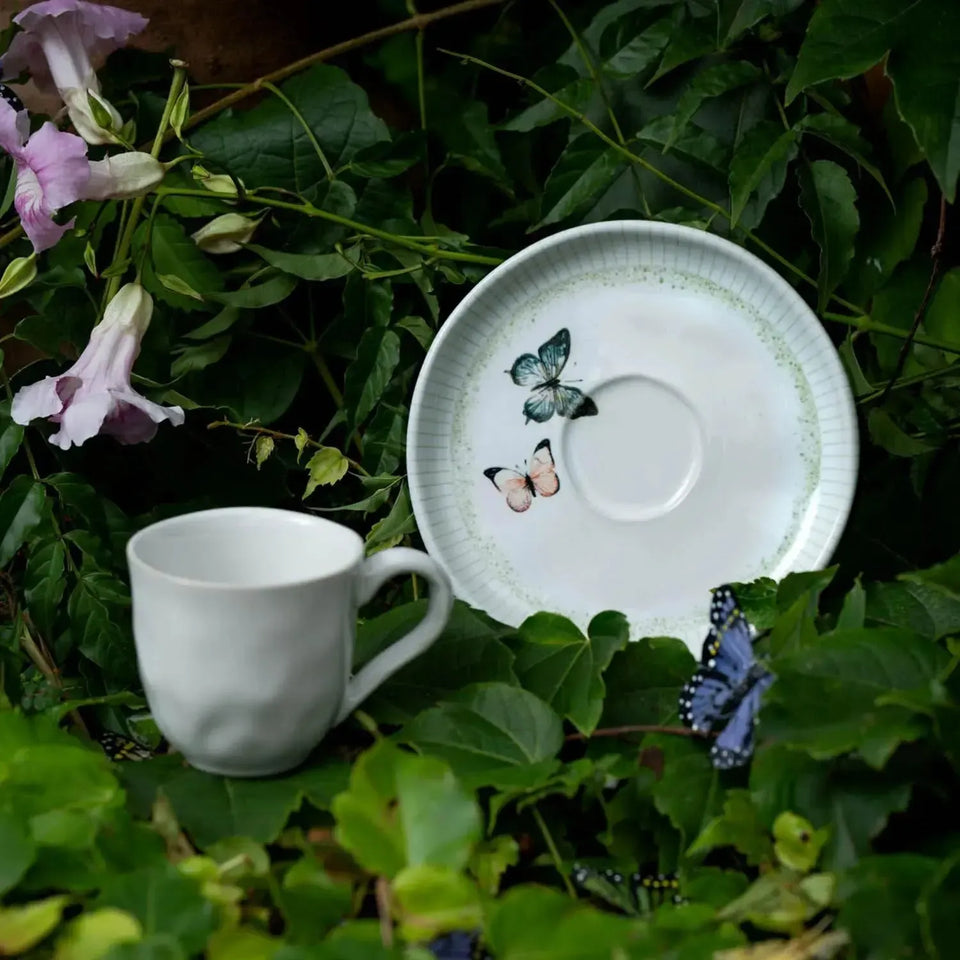 Jogo 6 Xícaras de Café com Pires Stoneware Bio Refúgio 120ml Porto Brasil