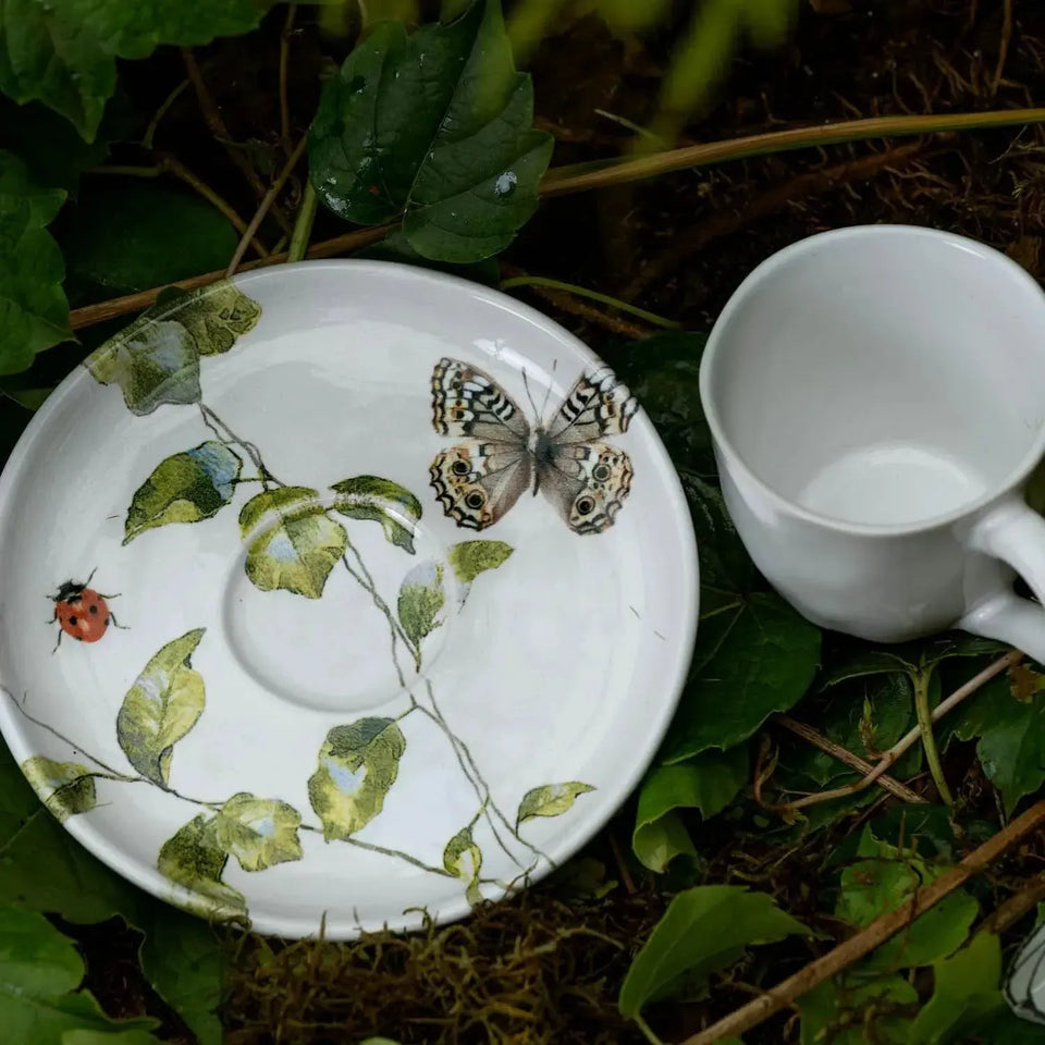 Jogo 6 Xícaras de Café com Pires Stoneware Bio Sereno 120ml Porto Brasil