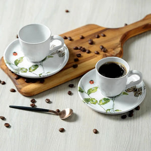 Jogo 6 Xícaras de Café com Pires Stoneware Bio Sereno 120ml Porto Brasil