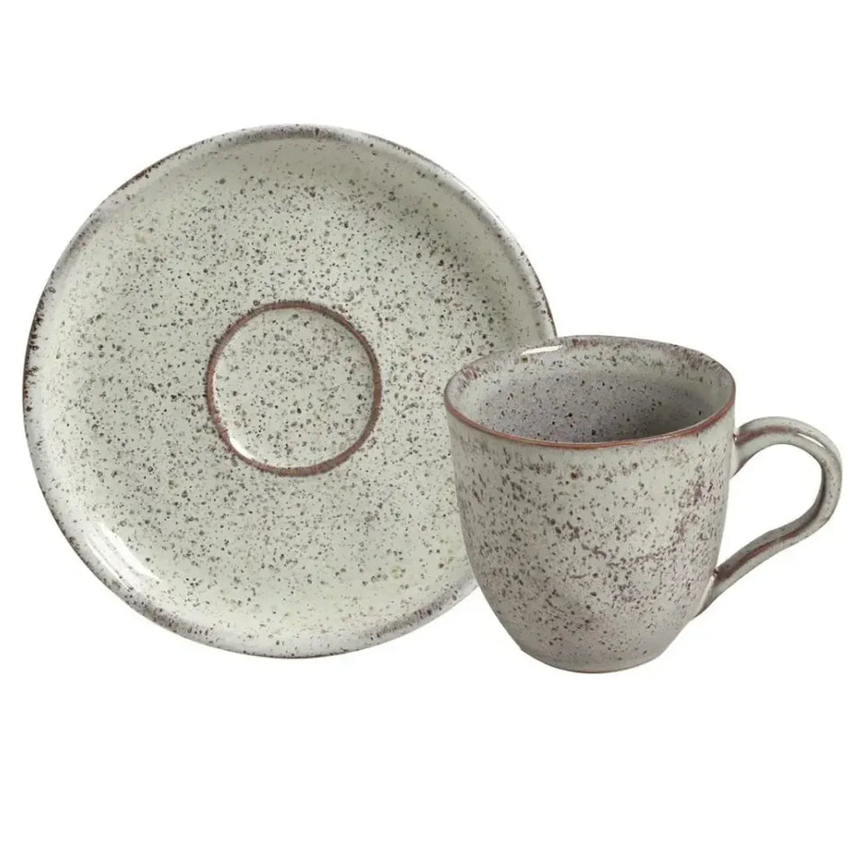 Jogo 6 Xícaras de Chá Stoneware Bio Pistache 170ml Porto Brasil