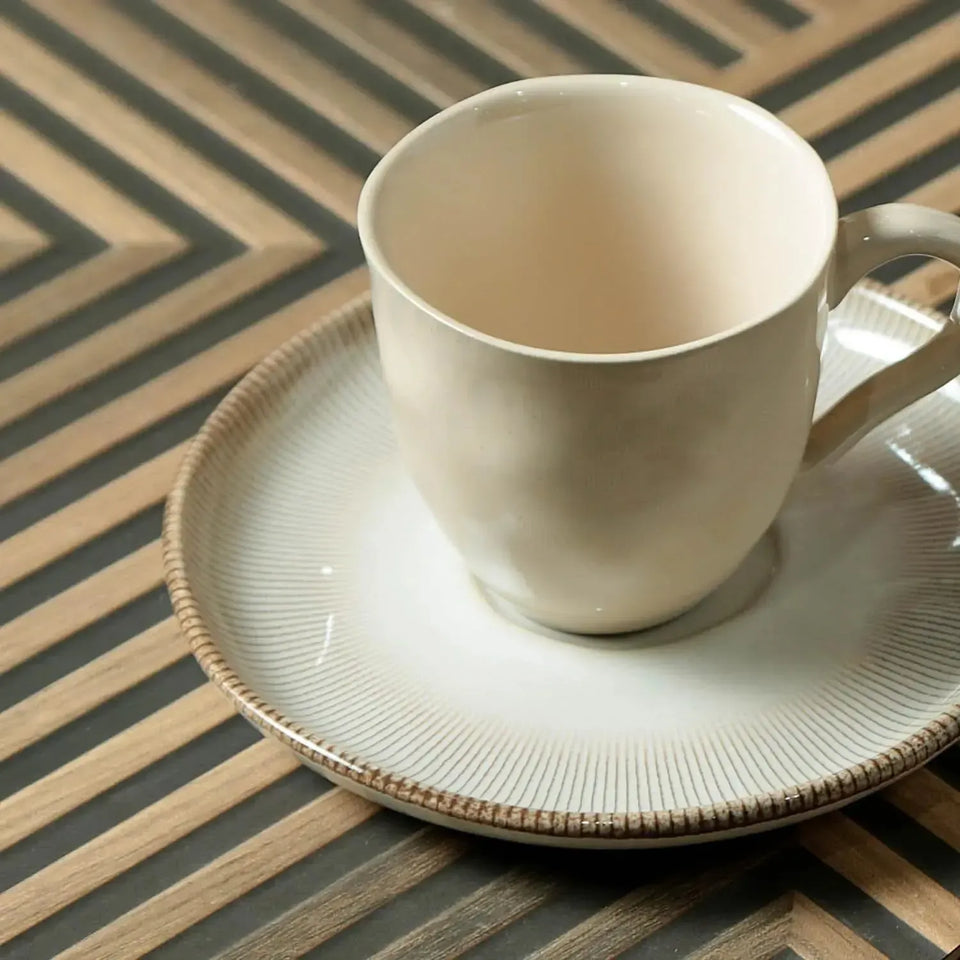 Jogo 6 Xícaras de Chá Stoneware Bio Raio 210ml Porto Brasil