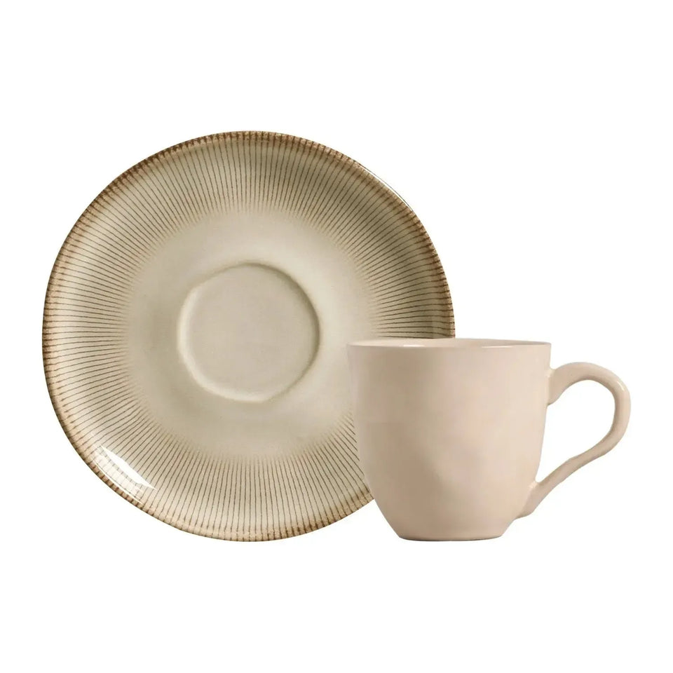 Jogo 6 Xícaras de Chá Stoneware Bio Raio 210ml Porto Brasil