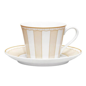 Jogo 6 Xícaras de Chá c/ Pires Porcelana Carnivale Champagne 200ml Noritake