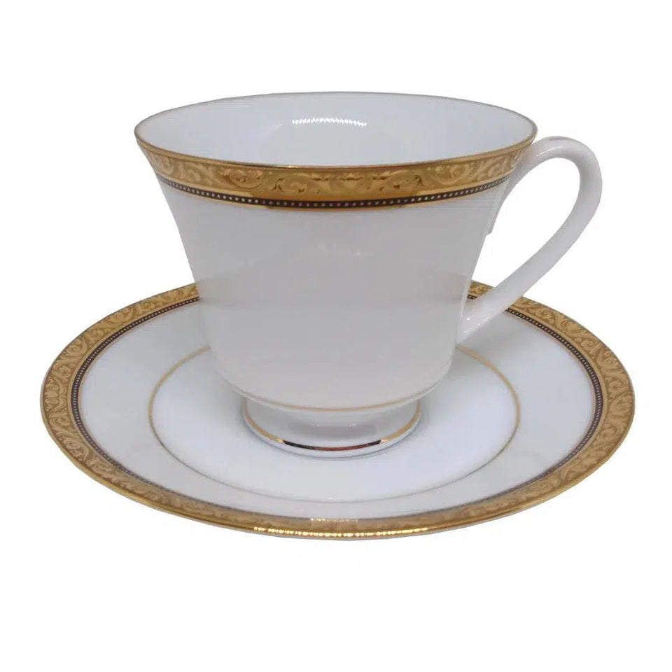 Jogo 6 Xícaras de Chá c/ Pires Porcelana Regent Gold 200ml Noritake