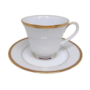 Jogo 6 Xícaras de Chá c/ Pires Porcelana Toorak Gold 200ml Noritake