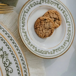 Jogo 6 Xicaras de Chá com Pires Cerâmica Classic Christmas Filete Ouro 250ml Alleanza