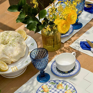 Jogo 6 Xícaras de Chá com Pires Cerâmica Limone 250ml Alleanza