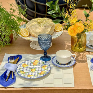 Jogo 6 Xícaras de Chá com Pires Cerâmica Limone 250ml Alleanza