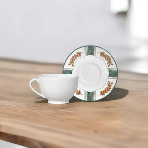 Jogo 6 Xícaras de Chá com Pires Coup Cerâmica Faiança Braciera 250ml Alleanza