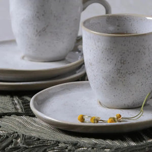 Jogo 6 Xícaras de Chá com Pires Descentralizado Stoneware Bio Latte 170ml Porto Brasil