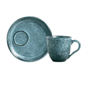 Jogo 6 Xícaras de Chá com Pires Descentralizado Stoneware Bio Petroleum/Night Sky 170ml Porto Brasil